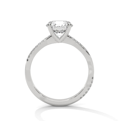 Radiant Embrace 1.5 CT Round-Cut Lab Grown Diamond Pave Ring | 1.66 CTW
