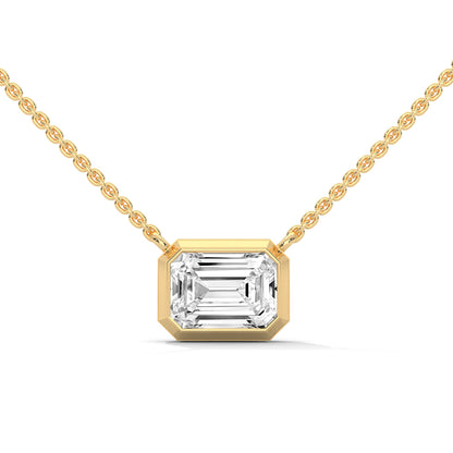 Emerald-Cut Diamond Pendant Necklace 0.75ct | 14K Gold | 16-18inch Chain