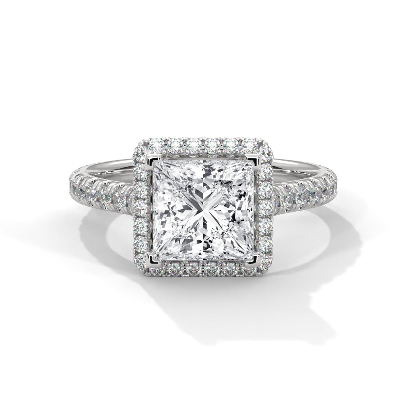 Halo Princess-Cut 1.5 CTW Lab Grown Diamond Ring | 2.07 CTW