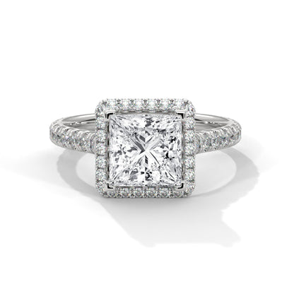 Halo Princess-Cut 1.5 CTW Lab Grown Diamond Ring | 2.07 CTW