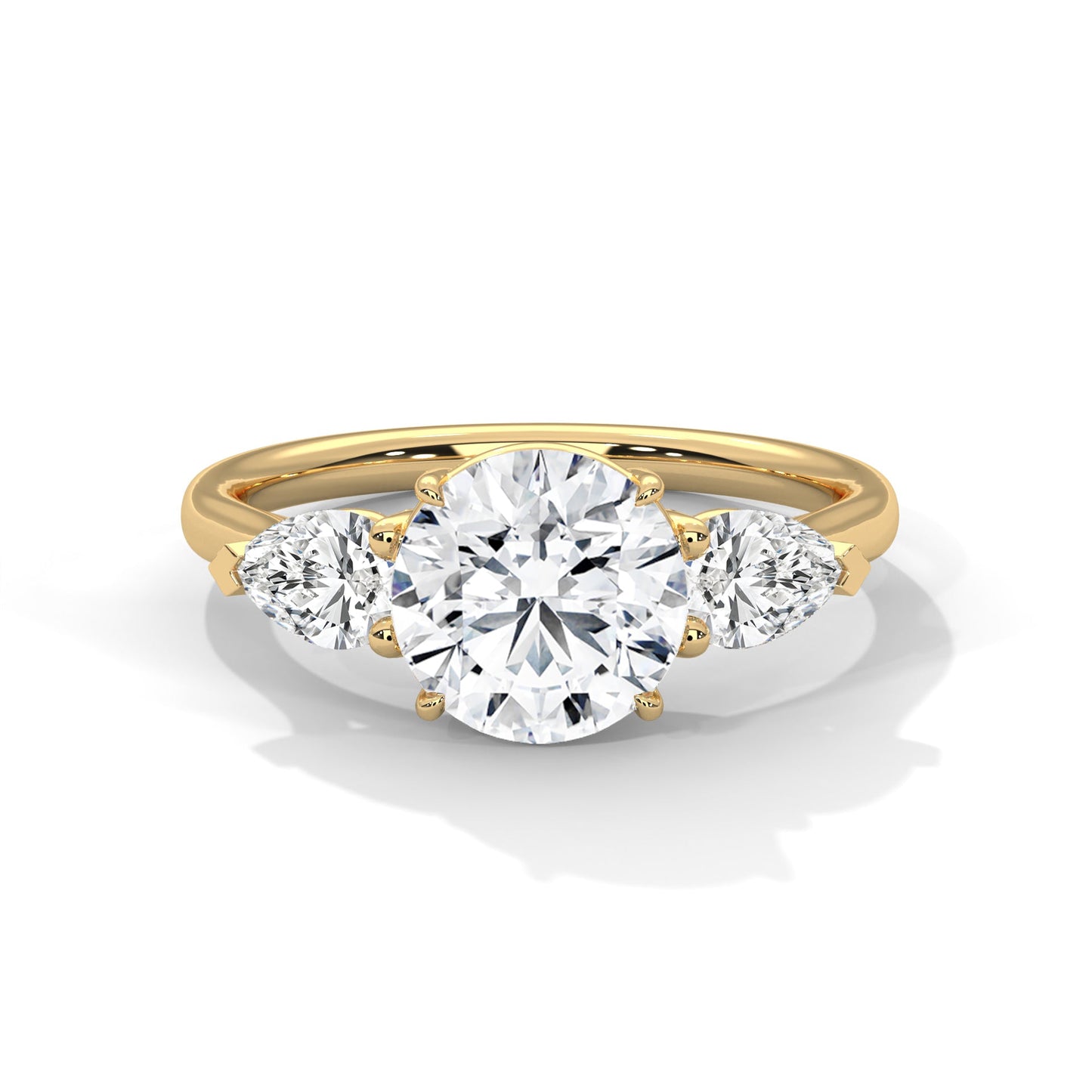 Trinity Pear 3 CTW Round-Cut Diamond Engagement Ring | E-VS1