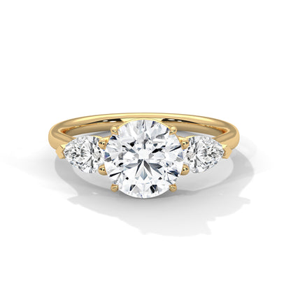 Trinity Pear 3 CTW Round-Cut Diamond Engagement Ring | E-VS1