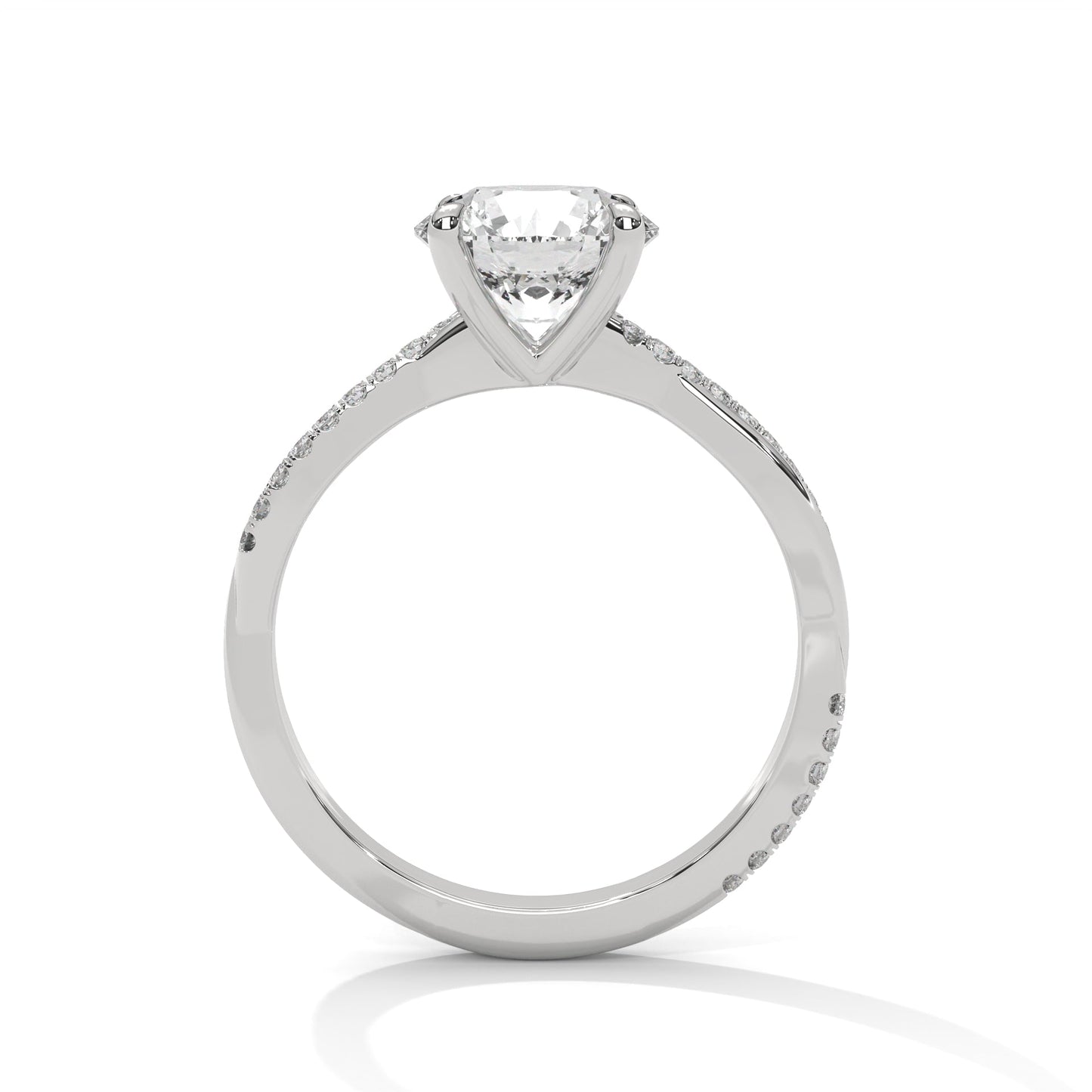 Twilight Spark 1 CT Round-Cut Lab Grown Diamond Pave Ring | 1.16 CTW