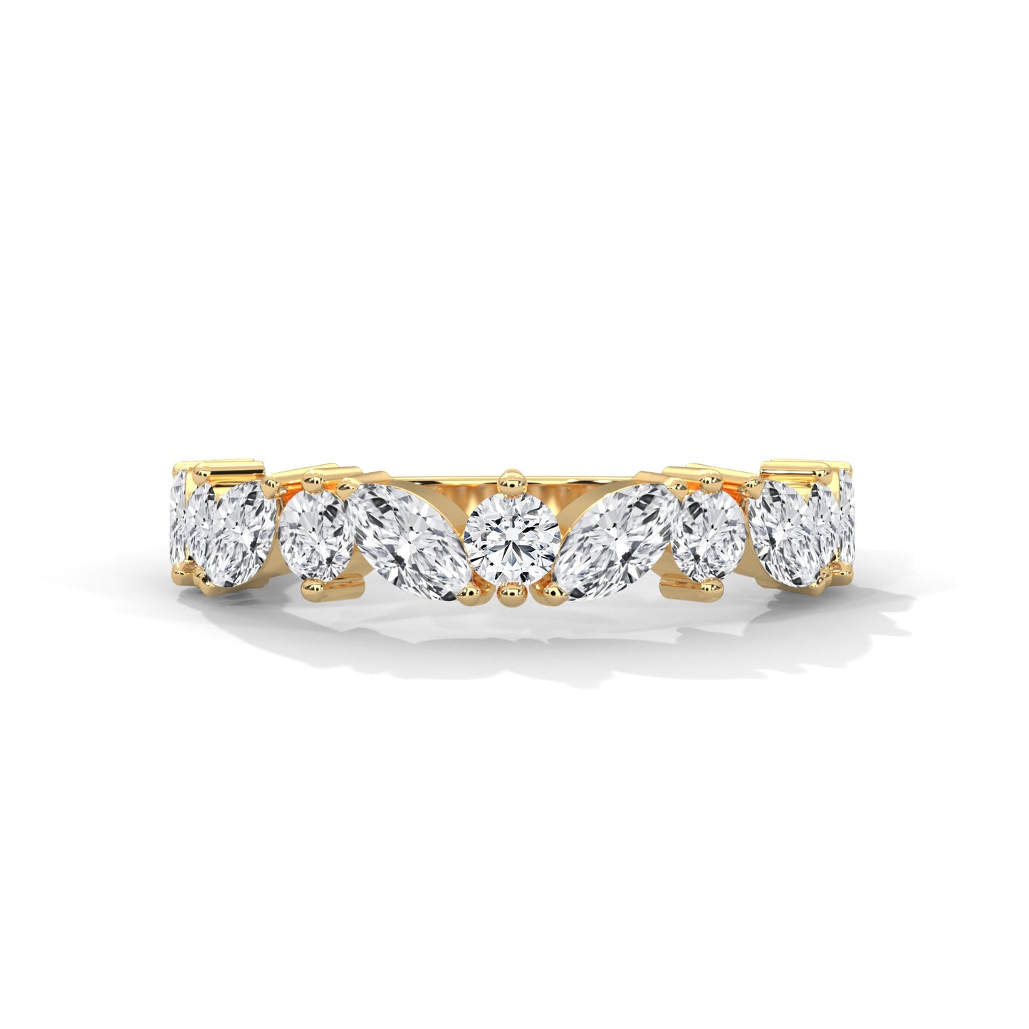 Marquise and Round Diamond Twist Gold Band | 1.32 CTW