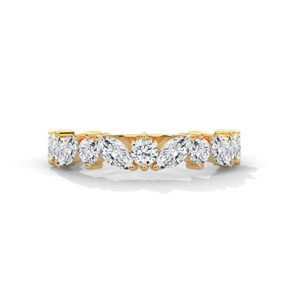 Marquise and Round Diamond Twist Gold Band | 1.32 CTW