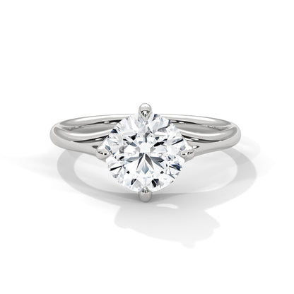 Round Brilliant-Cut Split Shank Engagement Ring with 2ct Lab-Grown Diamond (F VS1)
