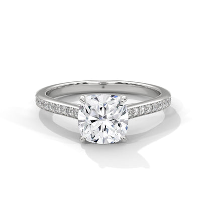 Diora 3ct Cushion Lab-Grown Diamond Pavé Engagement Ring | 3.24 CTW