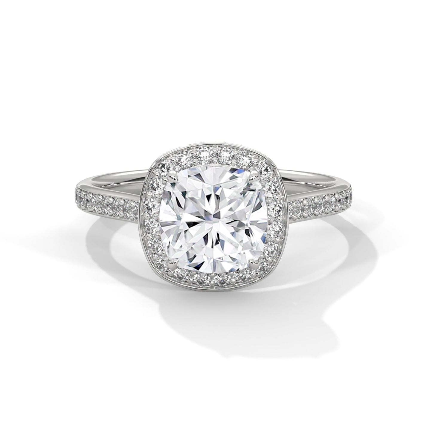 Radiance 2.42 CTW Cushion Diamond Halo Engagement Ring | E VS1