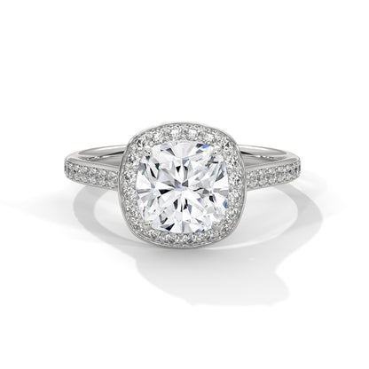 Radiance 2.42 CTW Cushion Diamond Halo Engagement Ring | E VS1