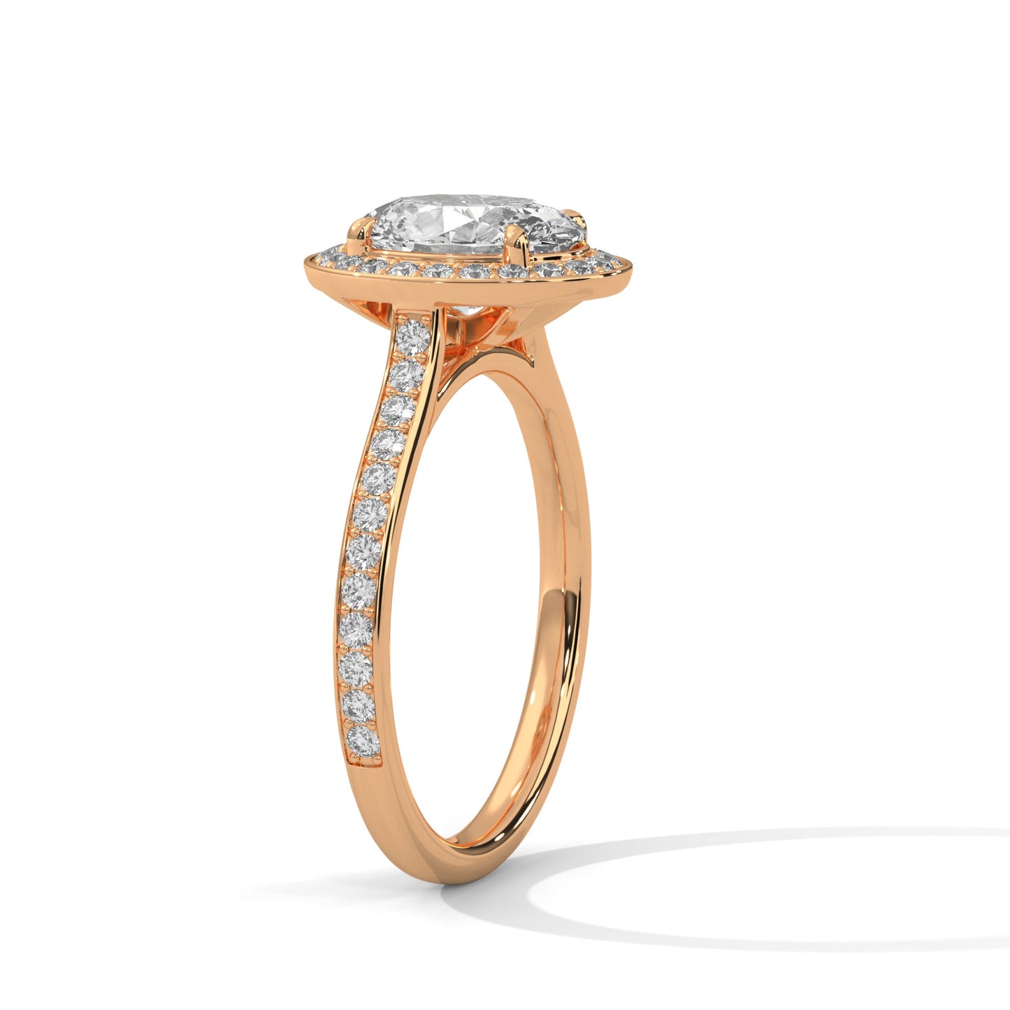 Seraphina 1.5ct Oval Lab-Grown Diamond Halo Engagement Ring | 1.92 CTW