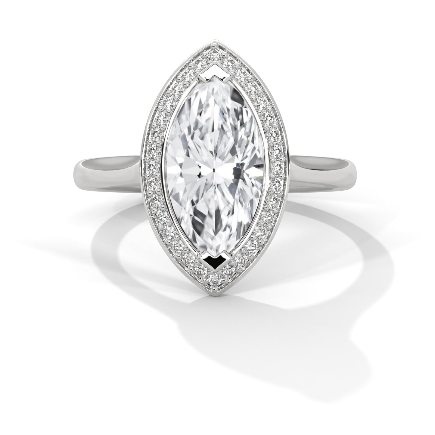 Double Halo 1.5 CTW Marquise-Cut Lab Grown Diamond Ring | 1.66 CTW