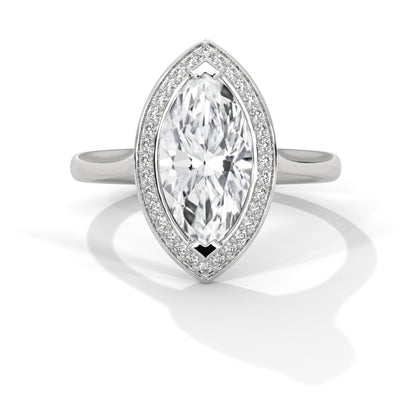 Double Halo 1.5 CTW Marquise-Cut Lab Grown Diamond Ring | 1.66 CTW
