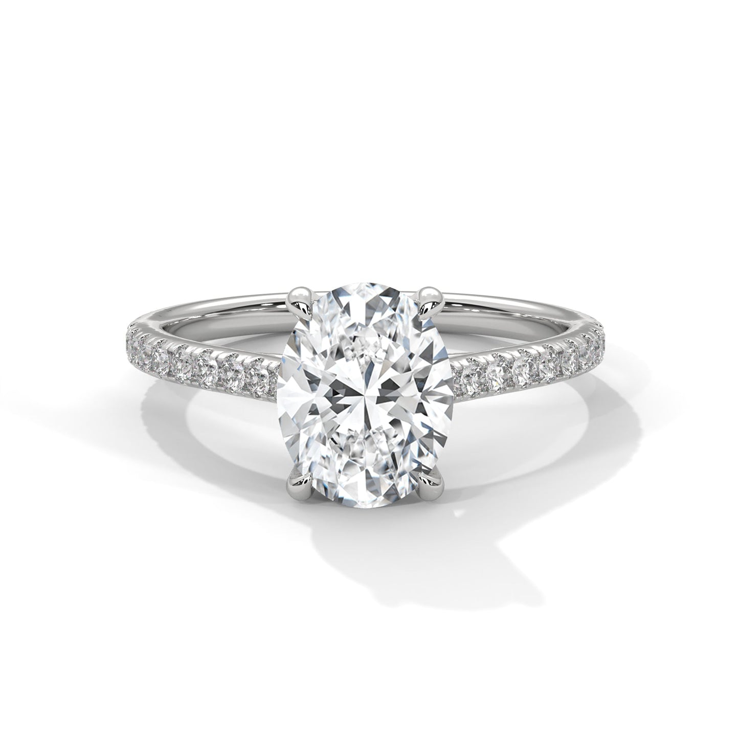 Celestial Grace 1 CT Oval-Cut Lab Grown Diamond Pave Ring | 1.22 CTW