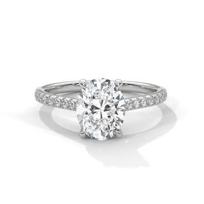 Celestial Grace 1 CT Oval-Cut Lab Grown Diamond Pave Ring | 1.22 CTW