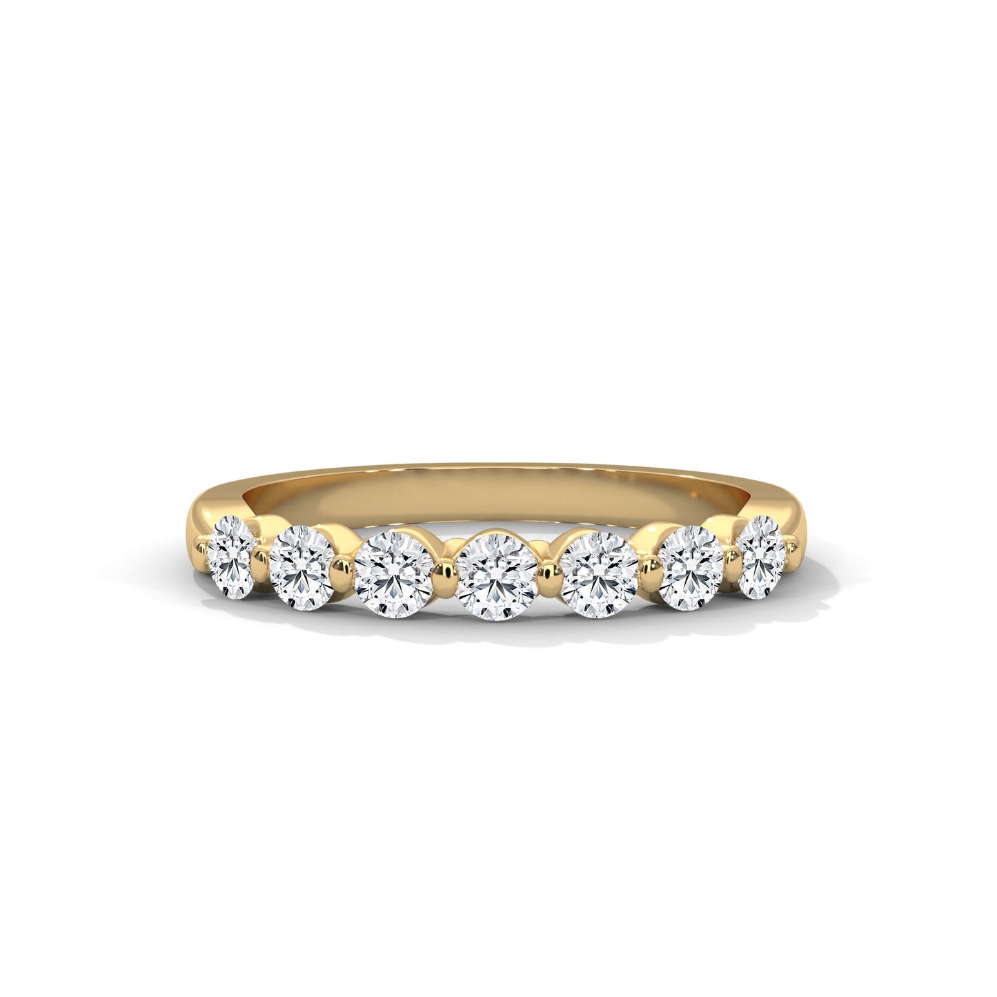 Elegant Round Lab-Grown Diamond Gold Half-Eternity Band | 0.55 CTW