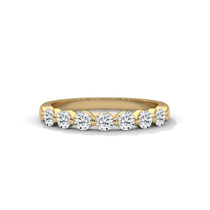 Elegant Round Lab-Grown Diamond Gold Half-Eternity Band | 0.55 CTW
