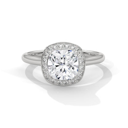 Halo Serenity 2.0ct Cushion Lab Diamond Engagement Ring | 2.16 CTW