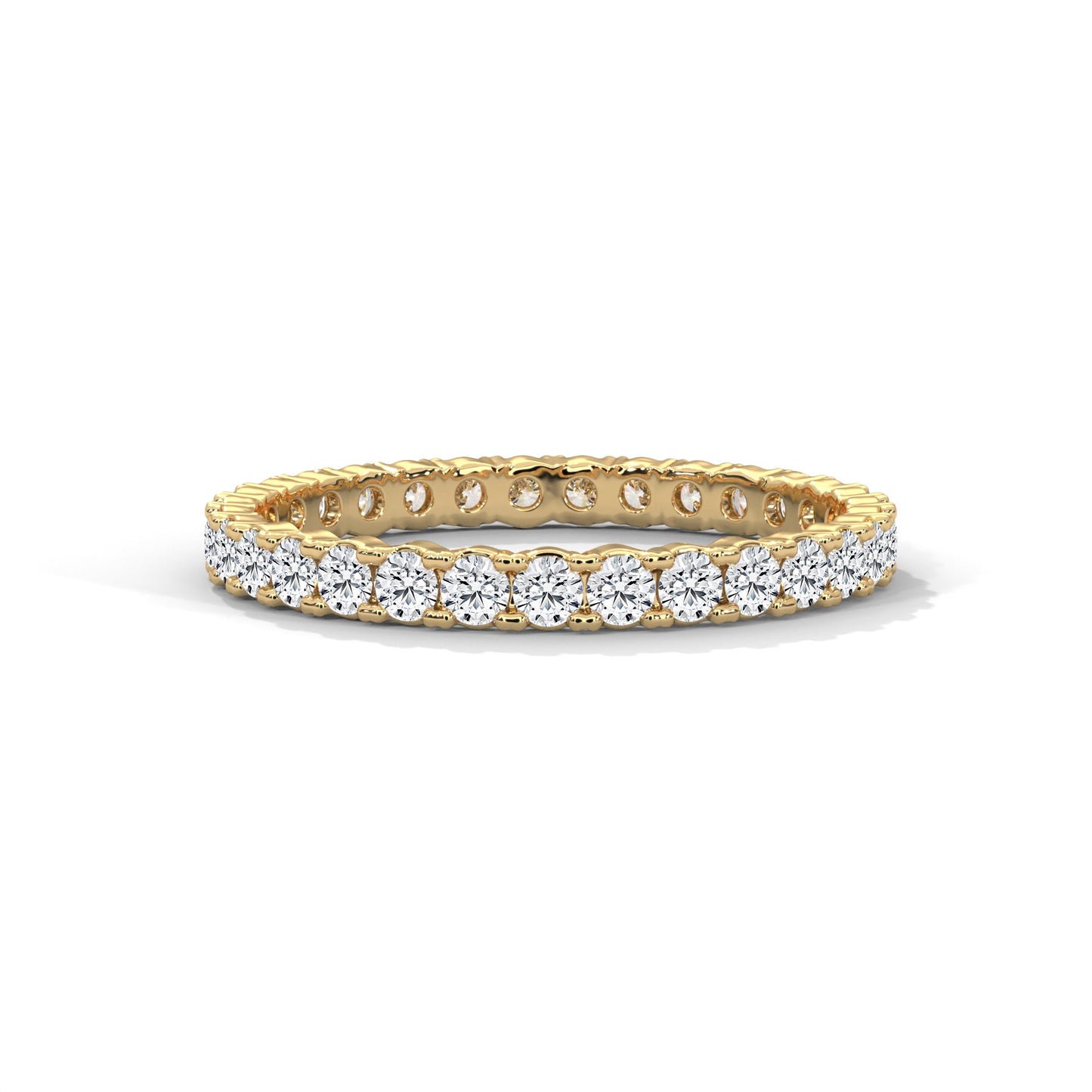 Endless Brilliance: Full-Eternity Round Diamond Gold Band | 1.09 CTW
