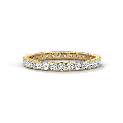 Endless Brilliance: Full-Eternity Round Diamond Gold Band | 1.09 CTW