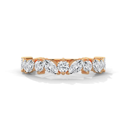 Marquise and Round Diamond Twist Gold Band | 1.32 CTW