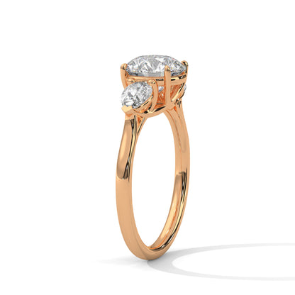 Trinity Pear 3 CTW Round-Cut Diamond Engagement Ring | E-VS1