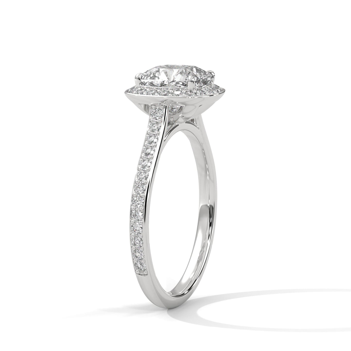 Radiance 2.42 CTW Cushion Diamond Halo Engagement Ring | E VS1