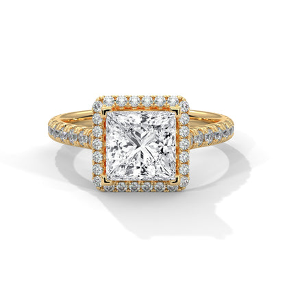 Halo Princess-Cut 1.5 CTW Lab Grown Diamond Ring | 2.07 CTW