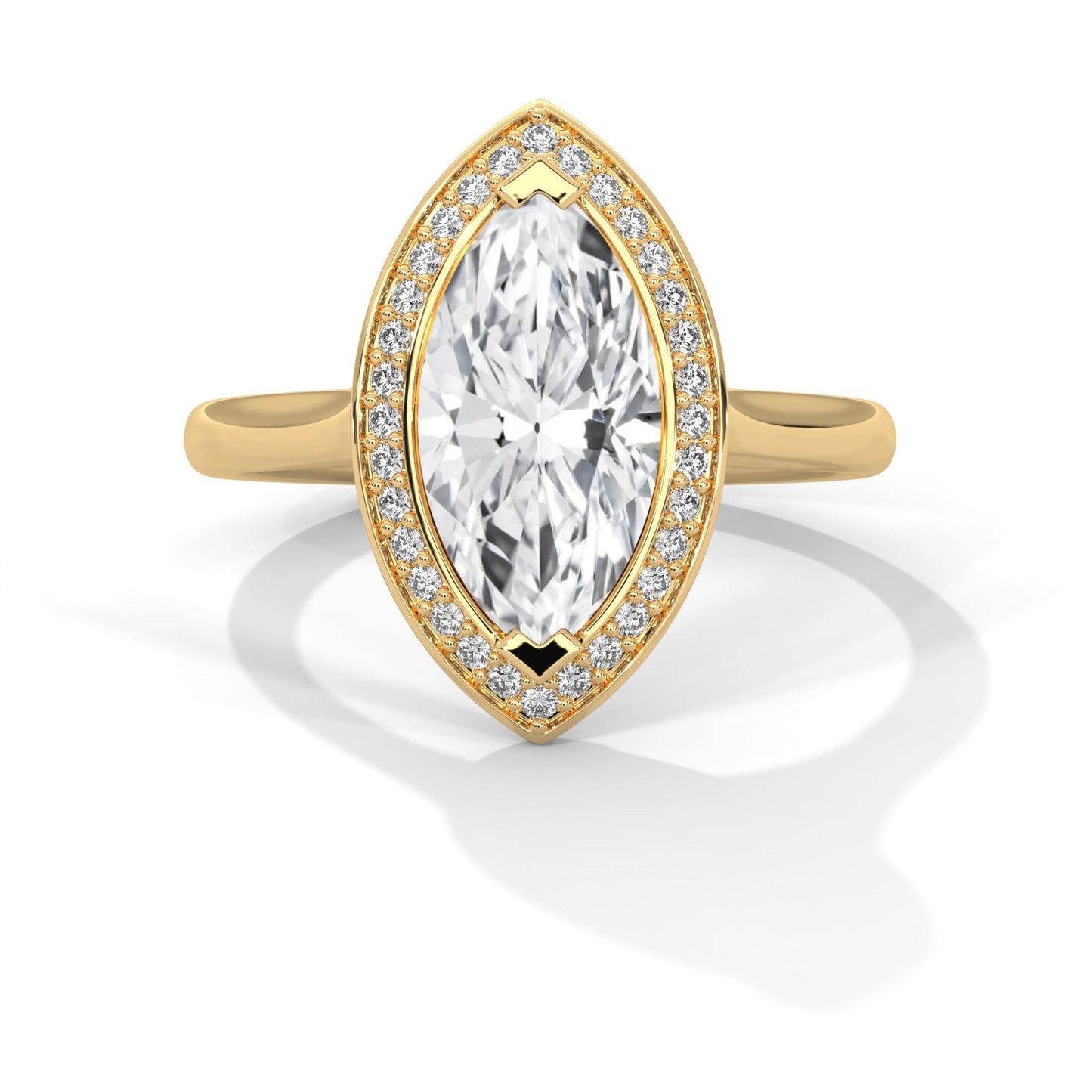 Double Halo 1.5 CTW Marquise-Cut Lab Grown Diamond Ring | 1.66 CTW