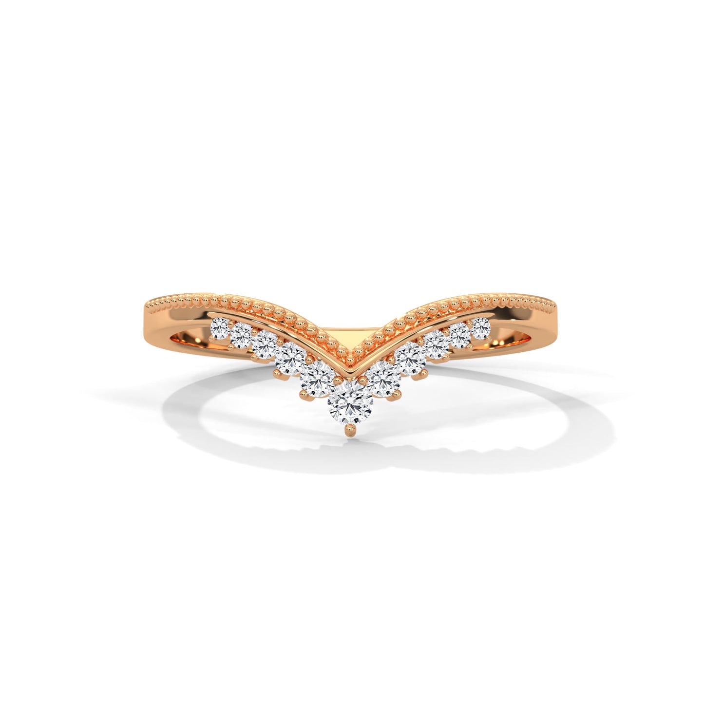 Vintage Round Lab-Grown Diamond Gold Wedding Band | 0.15 CTW