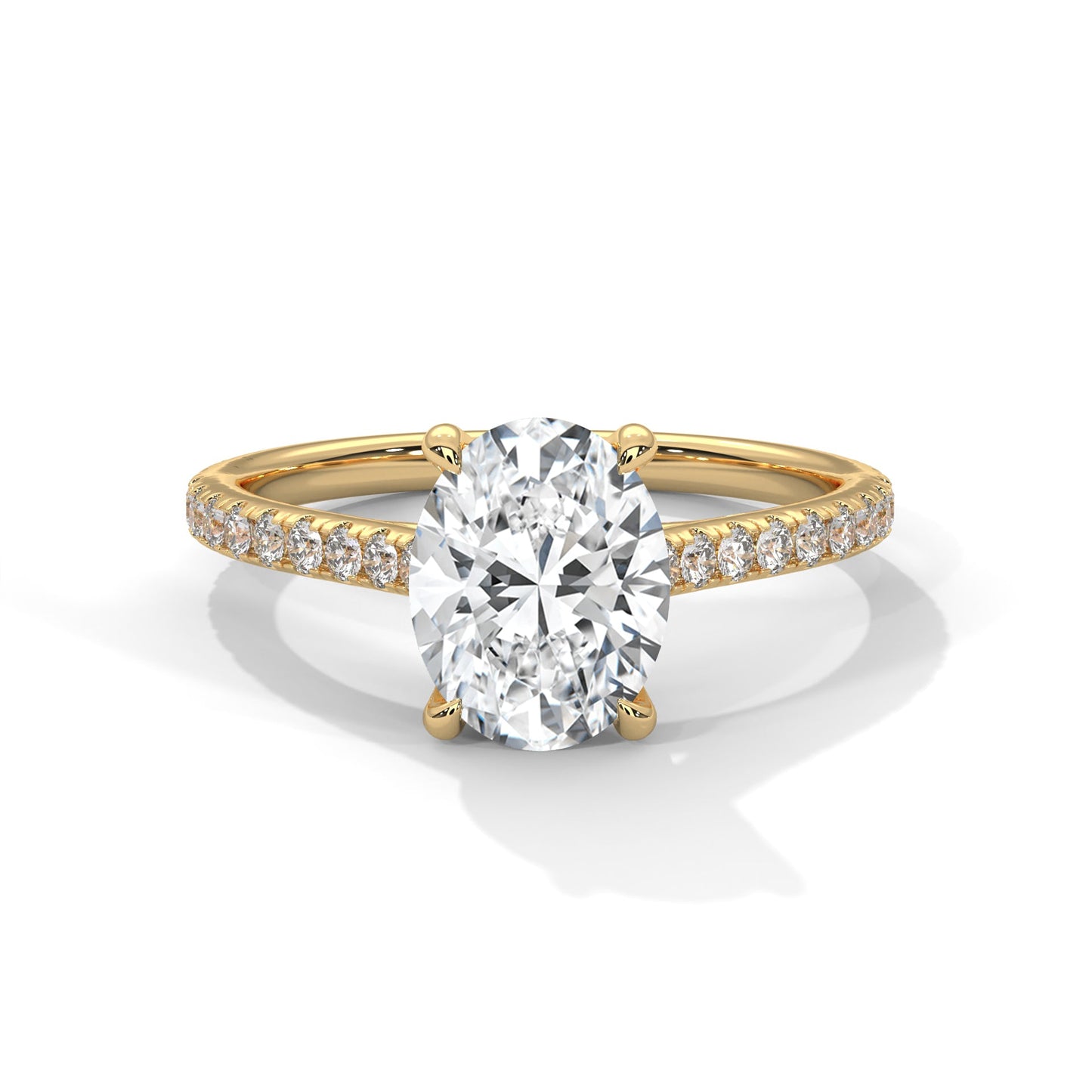 Celestial Grace 1 CT Oval-Cut Lab Grown Diamond Pave Ring | 1.22 CTW