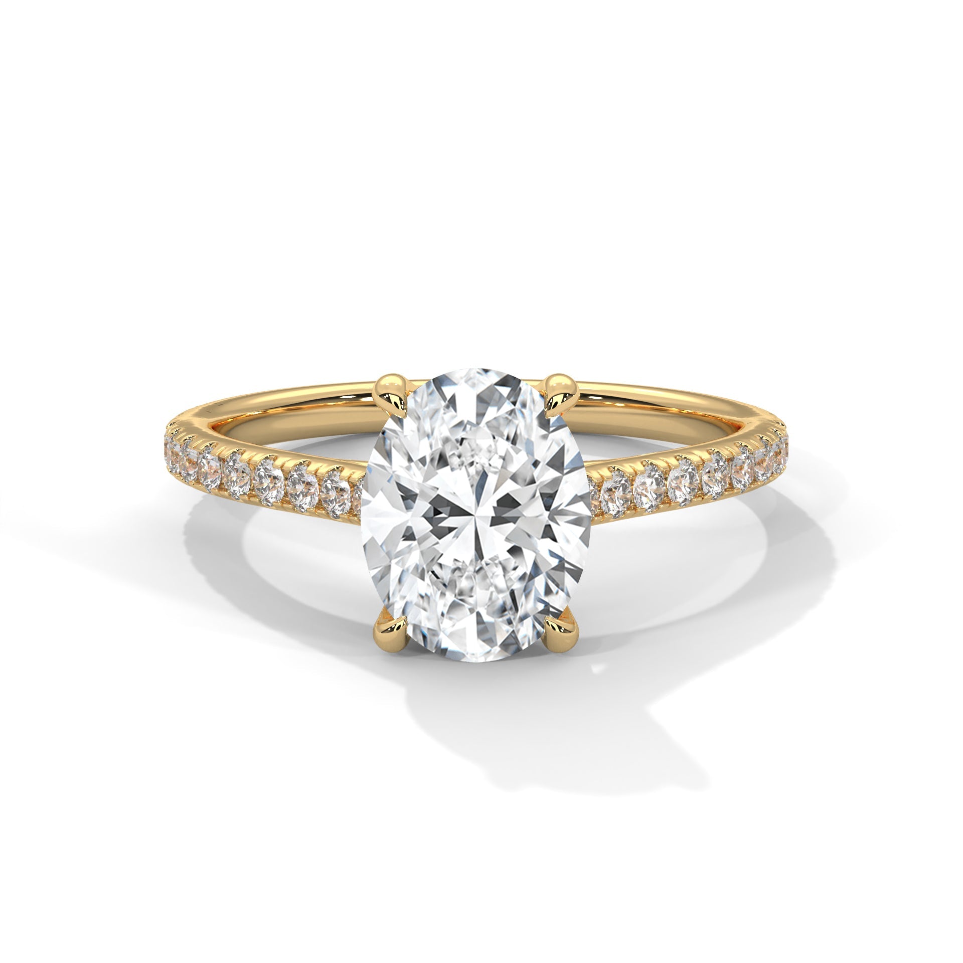 Celestial Grace 1 CT Oval-Cut Lab Grown Diamond Pave Ring | 1.22 CTW