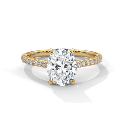 Celestial Grace 1 CT Oval-Cut Lab Grown Diamond Pave Ring | 1.22 CTW
