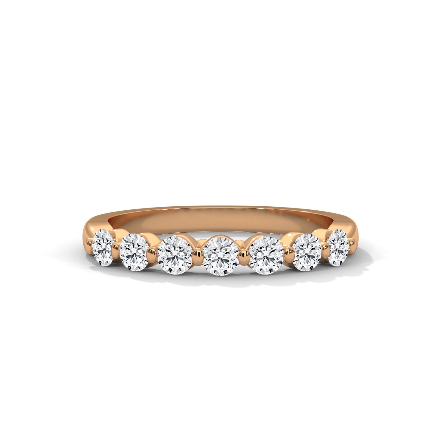 Elegant Round Lab-Grown Diamond Gold Half-Eternity Band | 0.55 CTW