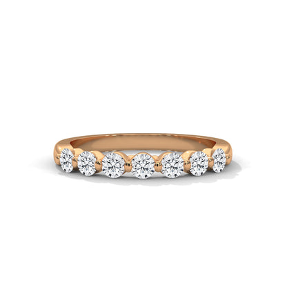Elegant Round Lab-Grown Diamond Gold Half-Eternity Band | 0.55 CTW