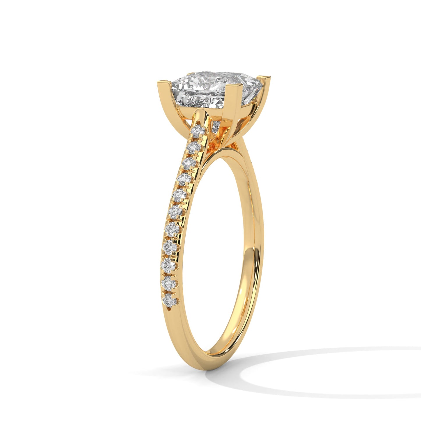 Vespera Glow 1.5 CT Princess-Cut Lab Grown Diamond Pave Ring | 1.72 CTW