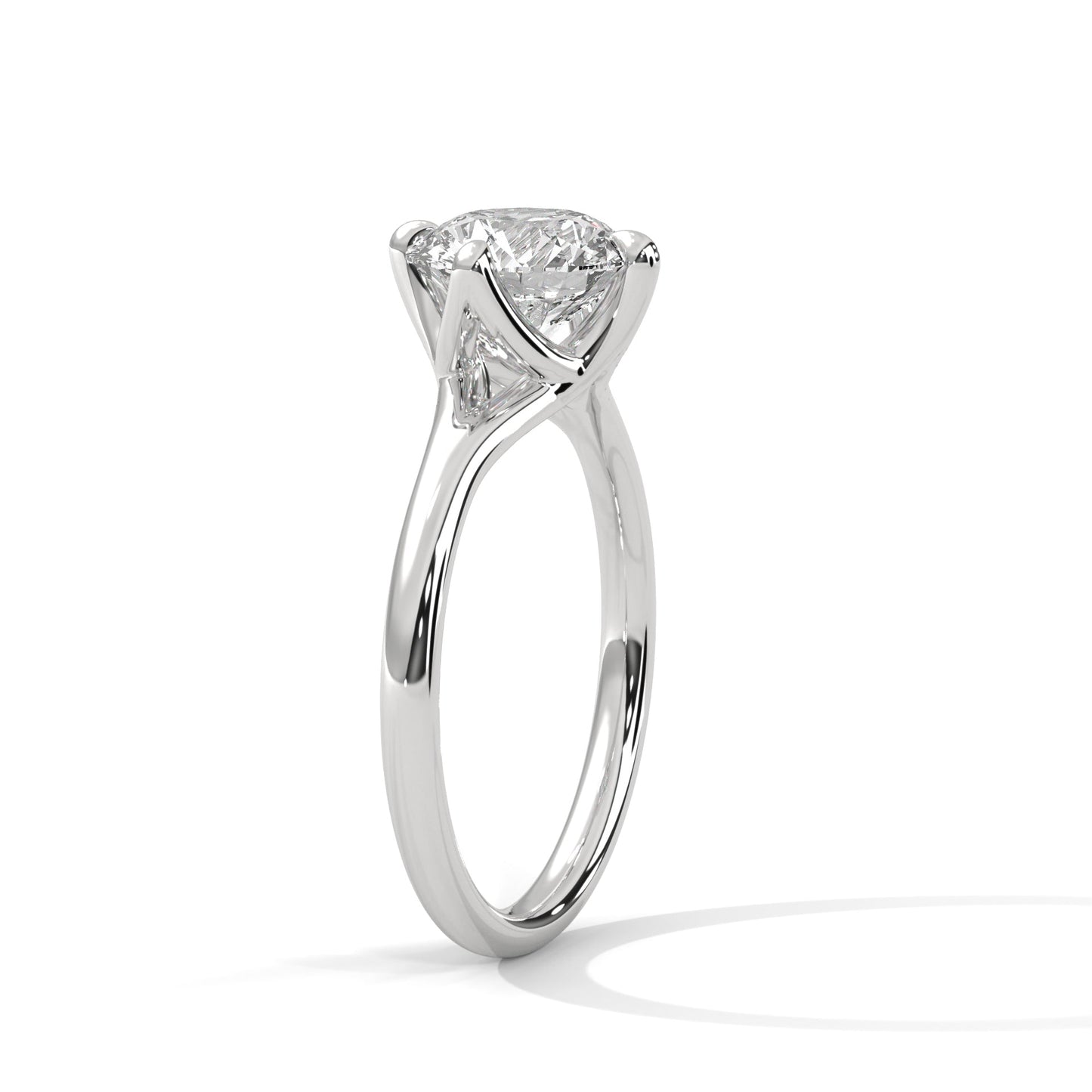 Round Brilliant-Cut Split Shank Engagement Ring with 2ct Lab-Grown Diamond (F VS1)