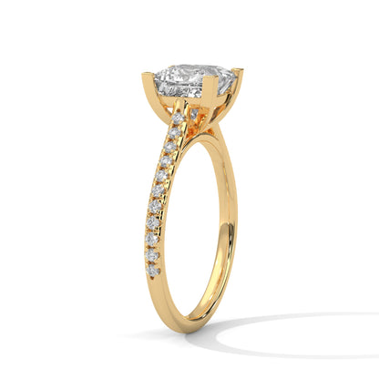 Sivella Charm 1 CT Princess-Cut Lab Grown Diamond Pave Ring | 1.22 CTW