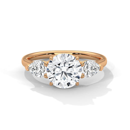 Vanya 1.5ct Round Lab-Grown Diamond Three-Stone Engagement Ring | 2.00 CTW