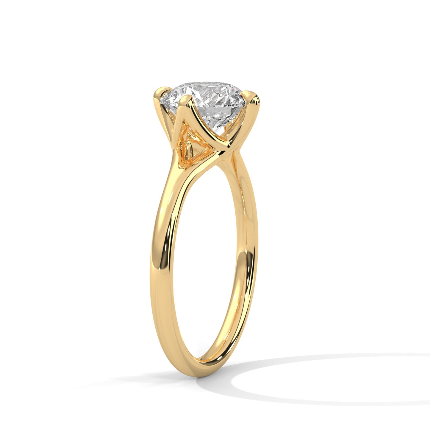 Round Brilliant-Cut Split Shank Engagement Ring with 2ct Lab-Grown Diamond (F VS1)