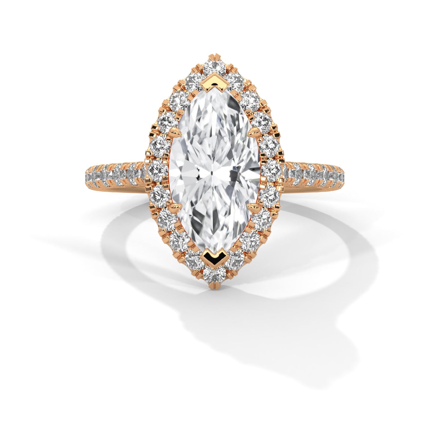 Majestic Halo 3 CT Marquise-Cut Lab Grown Diamond Ring | 3.72 CTW