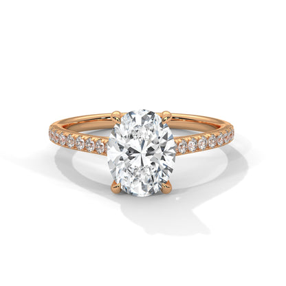 Celestial Grace 1 CT Oval-Cut Lab Grown Diamond Pave Ring | 1.22 CTW