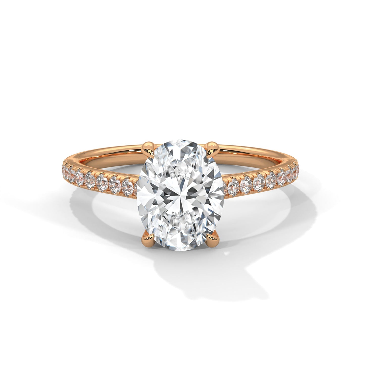 Grandeur Oval-Cut 2.22 CTW Lab-Grown Diamond Engagement Gold Ring