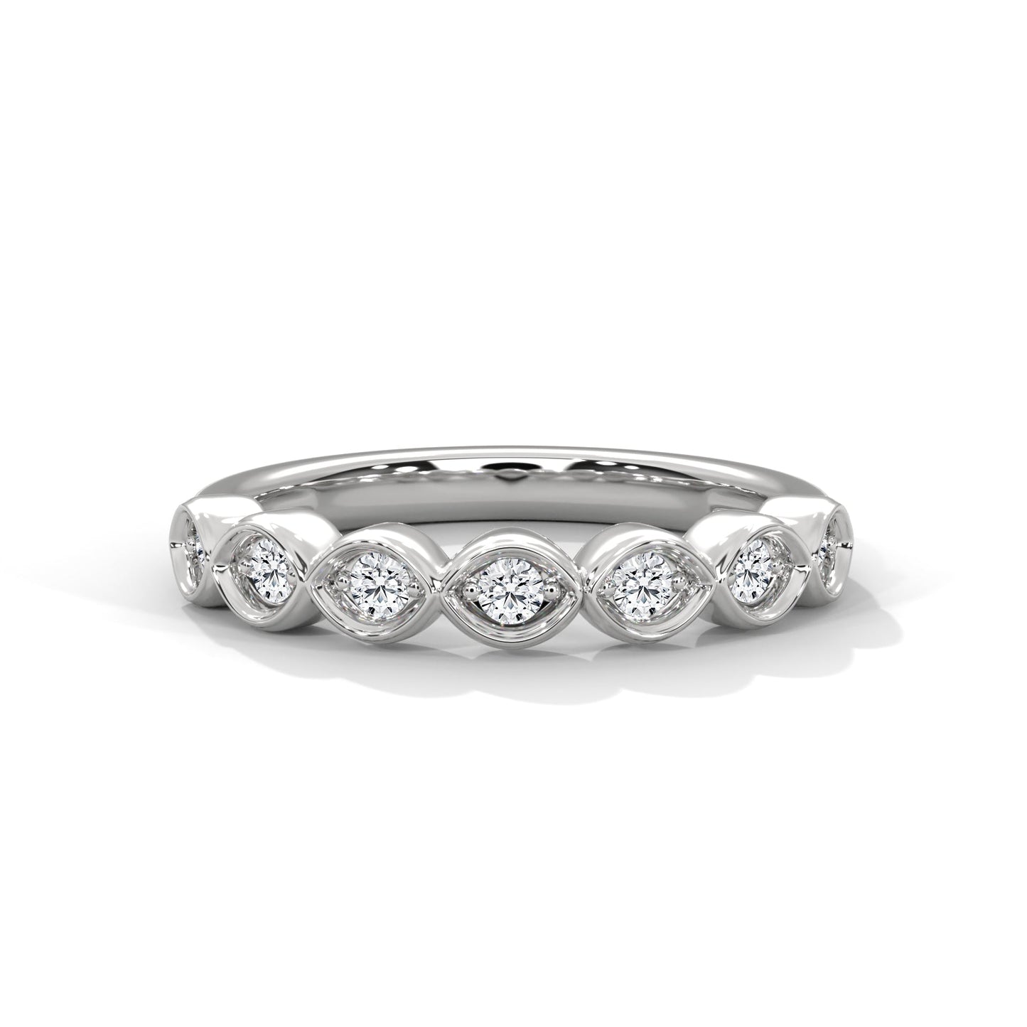 Intricate Infinity: Gold Round Diamond Bezel Set Band Ring | 0.25 CTW