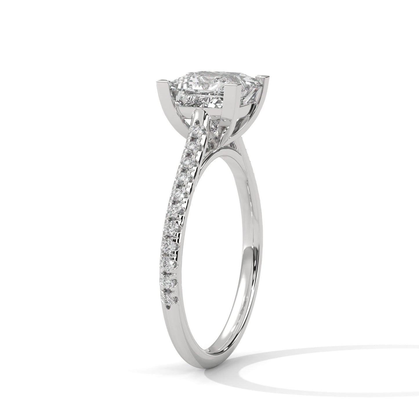 Sivella Charm 1 CT Princess-Cut Lab Grown Diamond Pave Ring | 1.22 CTW