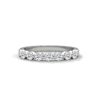 Elegant Round Lab-Grown Diamond Gold Half-Eternity Band | 0.55 CTW
