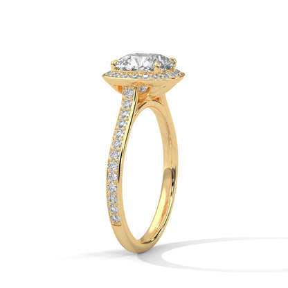 Radiance 2.42 CTW Cushion Diamond Halo Engagement Ring | E VS1