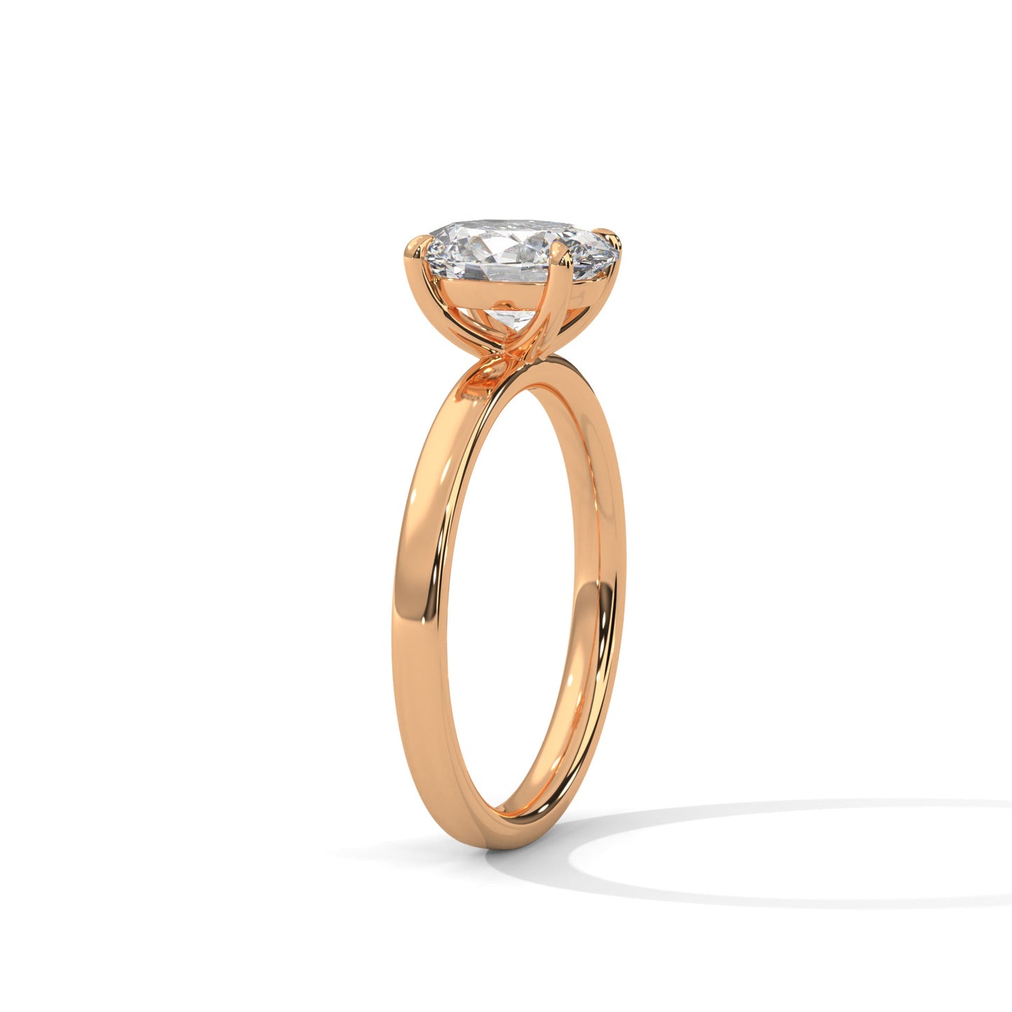 Elegance 2 CT Oval Cut Diamond Solitaire Ring | 14K & 18K Gold