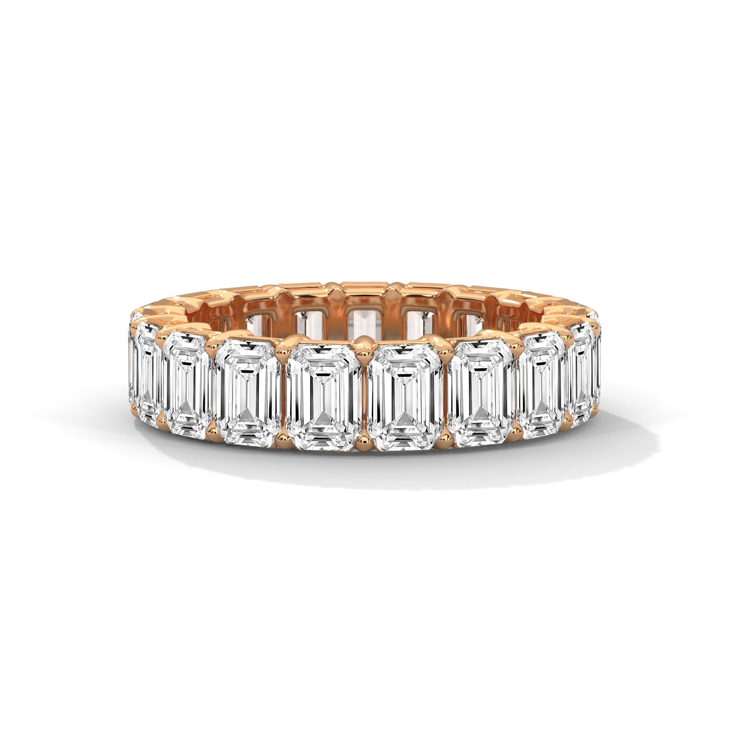 Luxury Emerald Lab-Grown Diamond Gold Eternity Band | 4.75 CTW