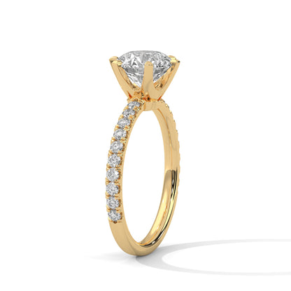 3 CT Round-Cut Lab Grown Diamond 6-Prong Pave Ring | 3.24 CTW