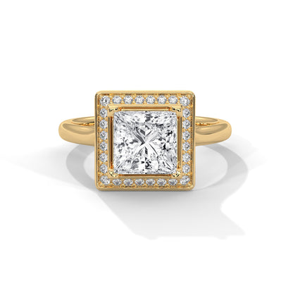 Majestic 2.18 CTW Princess Cut Diamond Halo Ring | E VS1